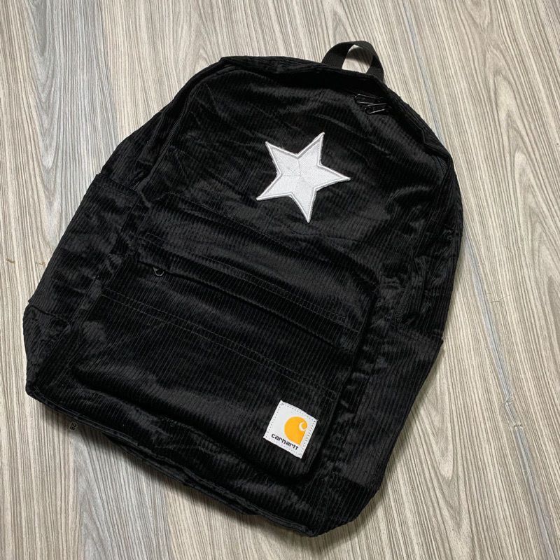 TAS RANSEL CORDUROY BAGPACK STARS CARHARTT | Tas Sekolah Pria Wanita Basic Gendong Distro | Black Hi