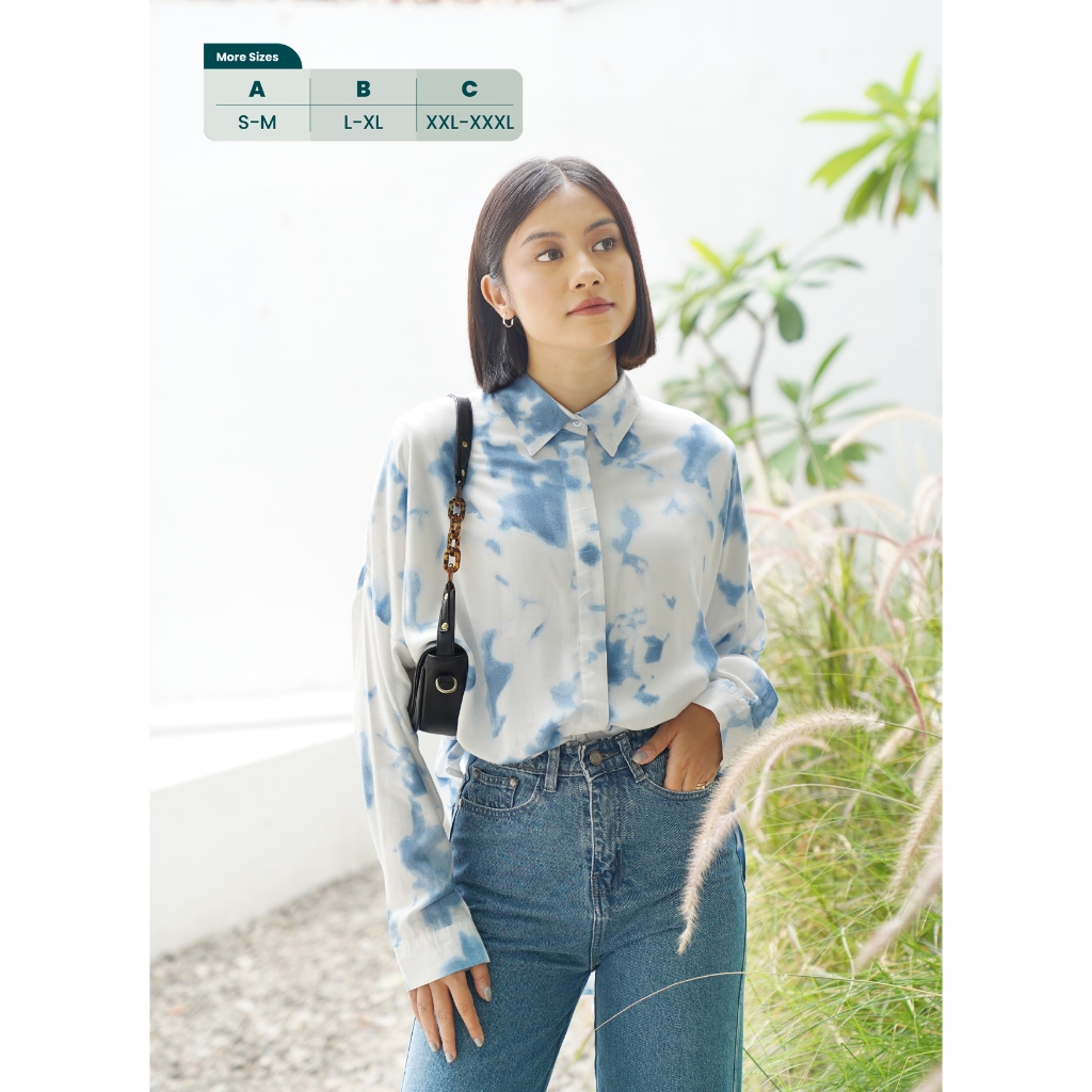 Ixora Kyo Oversized Shirt - Kemeja Wanita Oversize Lengan Panjang