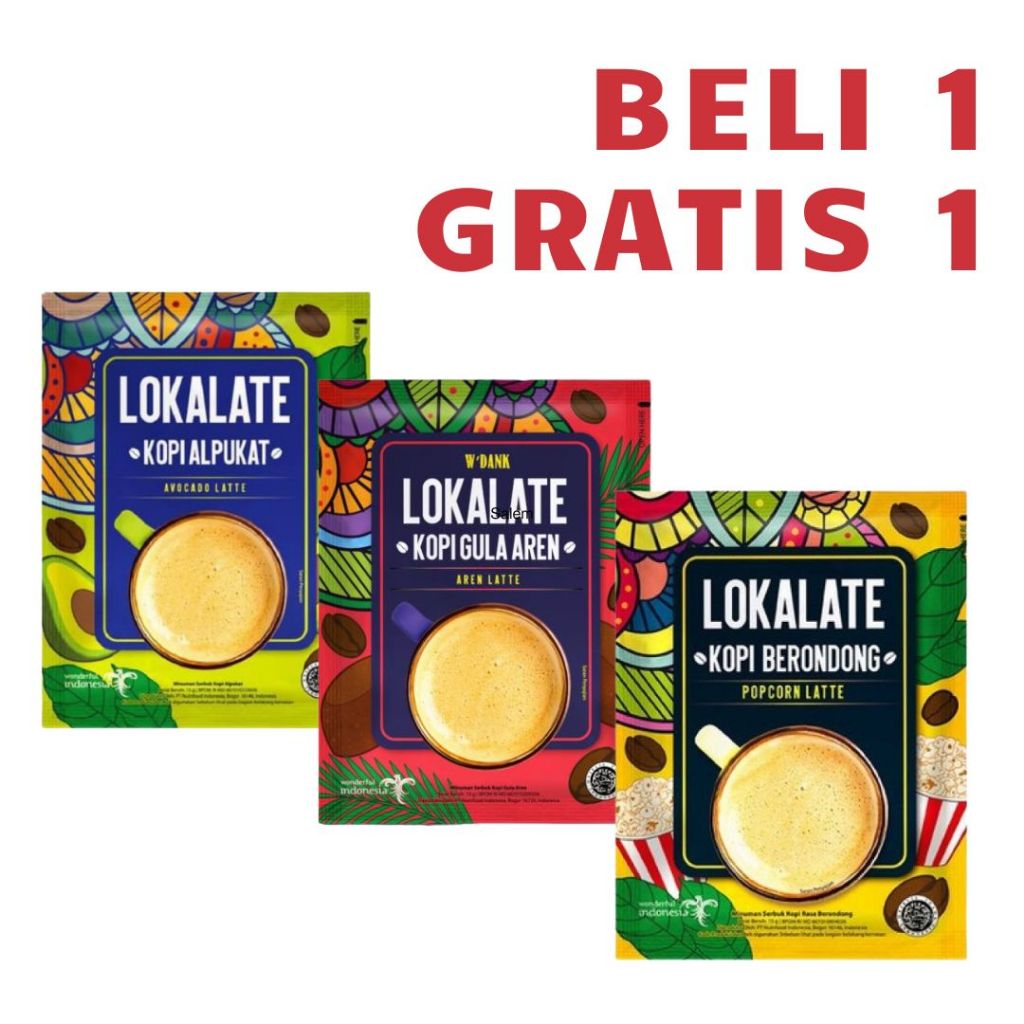 

LOKALATE KOPI BUBUK ANEKA RASA 1 RENCENG ISI 10 SACHET | BUY 1 FREE 1