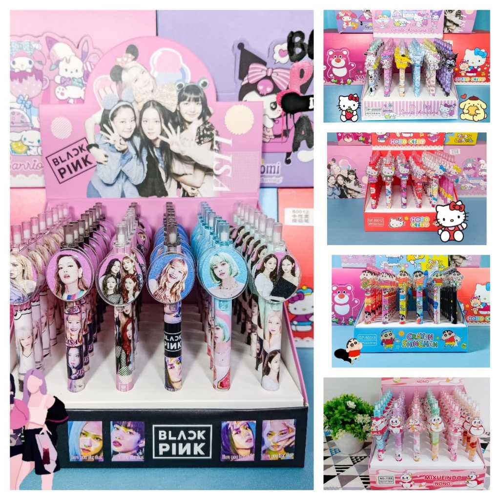 

PULPEN GEL / PENA GEL KARAKTER MIXUE SANRIO HELLO KITTY BLACKPINK SINCHAN