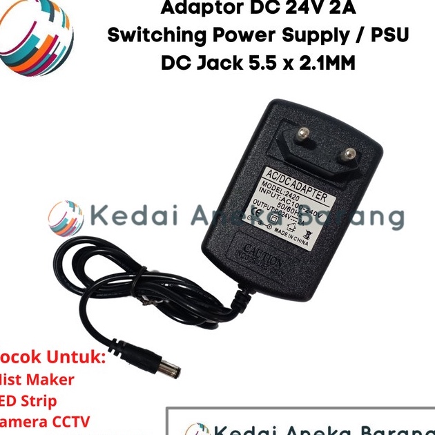 Terlaku,, Adaptor 24V 2A High Quality, 24 Volt 2 Ampere Switching Power Supply SMPS PSU DC Jack 5.5X
