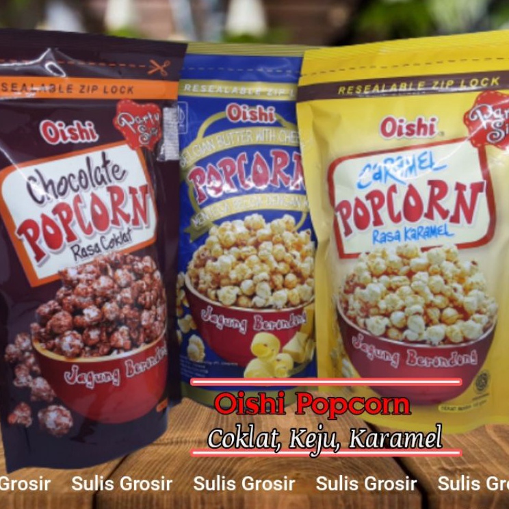 

[KODE 779GW] Oishi Popcorn Pouch 100 gr Caramel - Coklat - Keju