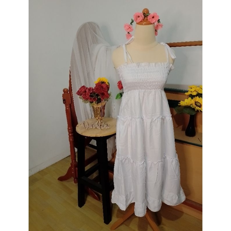 Diskont White Dress Cosplay Megurine Luka Vocaloid