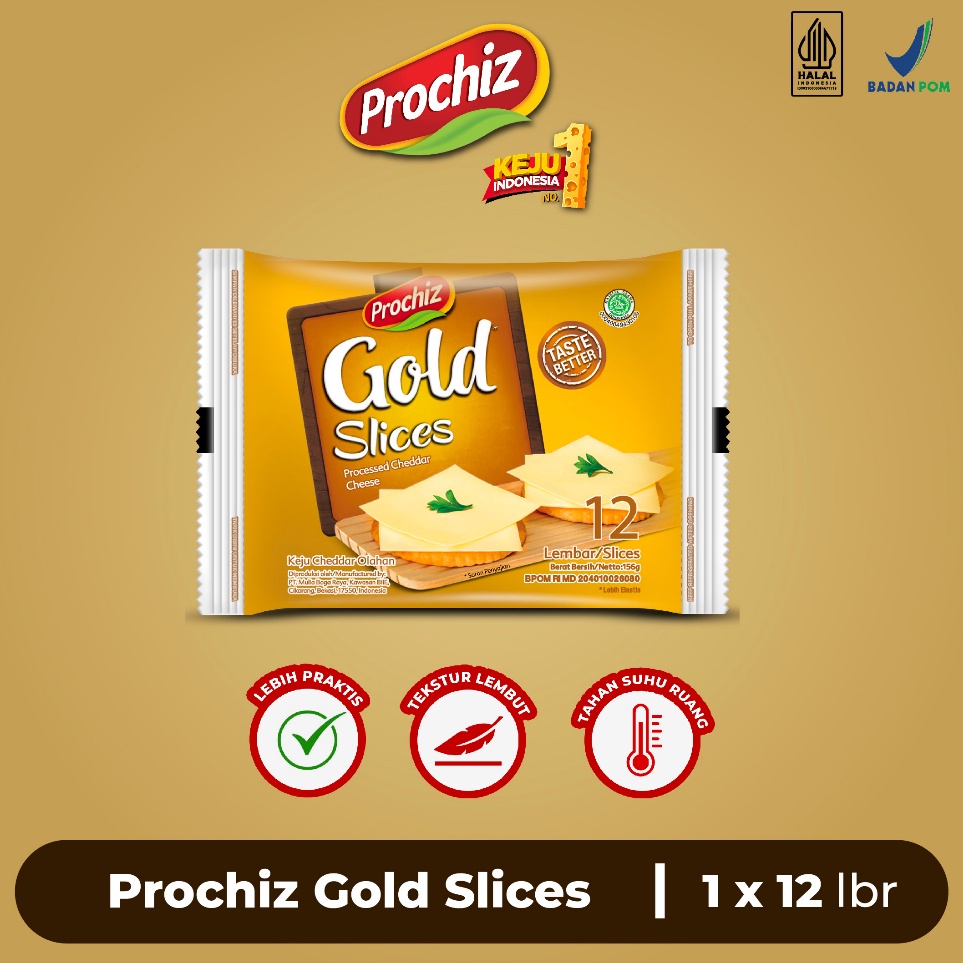 

[KODE TSHE8] PROCHIZ Gold Keju Slice 12 slice