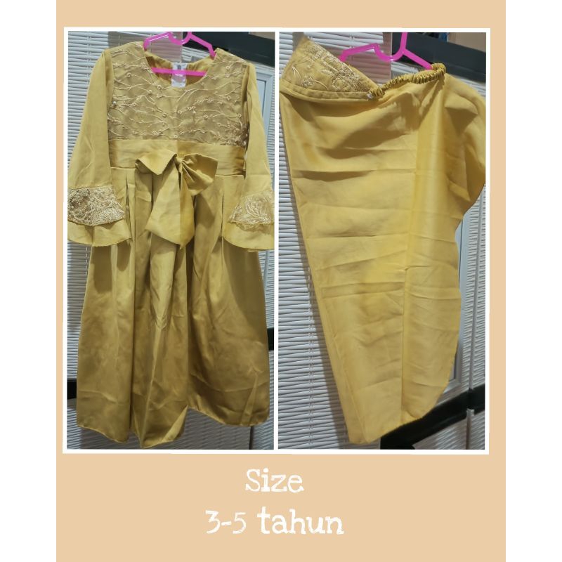 PRELOVED BAJU MUSLIM ANAK PEREMPUAN/ BAJU MUSLIM PESTA