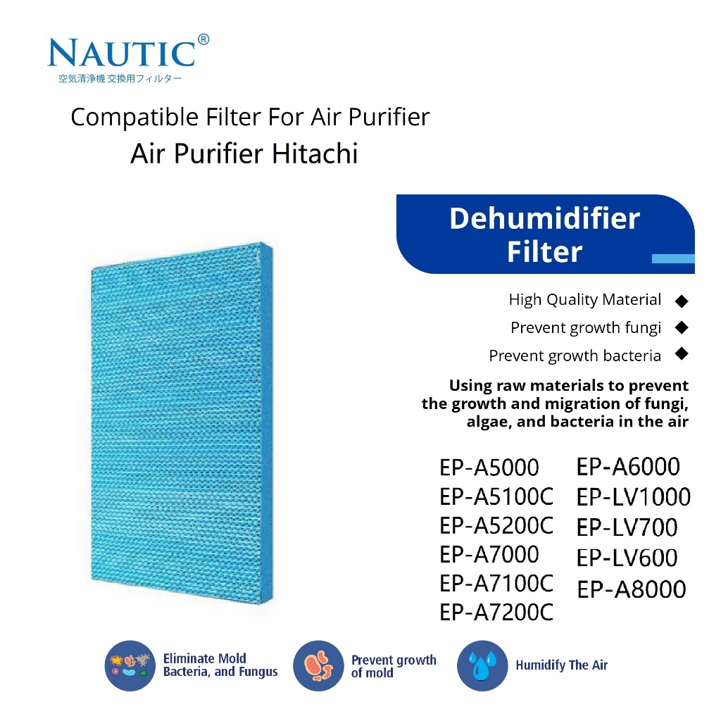 NAUTIC Humidifier Filter Air buat Purifier Hitachi EP-A5000 EP-A6000 EP-A7000 EP-A8000