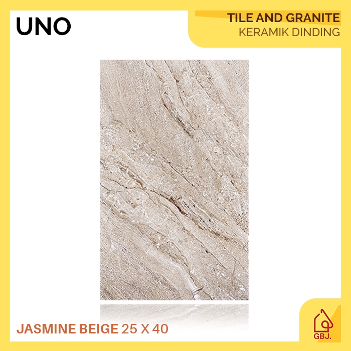 KERAMIK UNO 25 X 40 JASMINE BEIGE / KERAMIK DINDING MOTIF MARMER GLOSSY