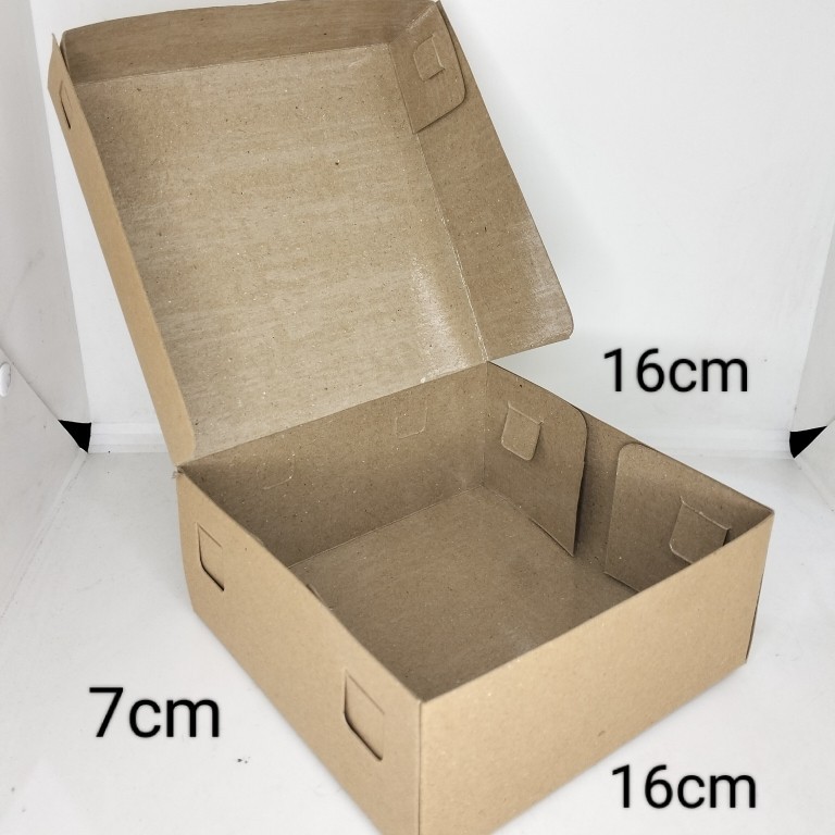 10 pcs Catering Box Kraft 16X16X7 cm Laminasi