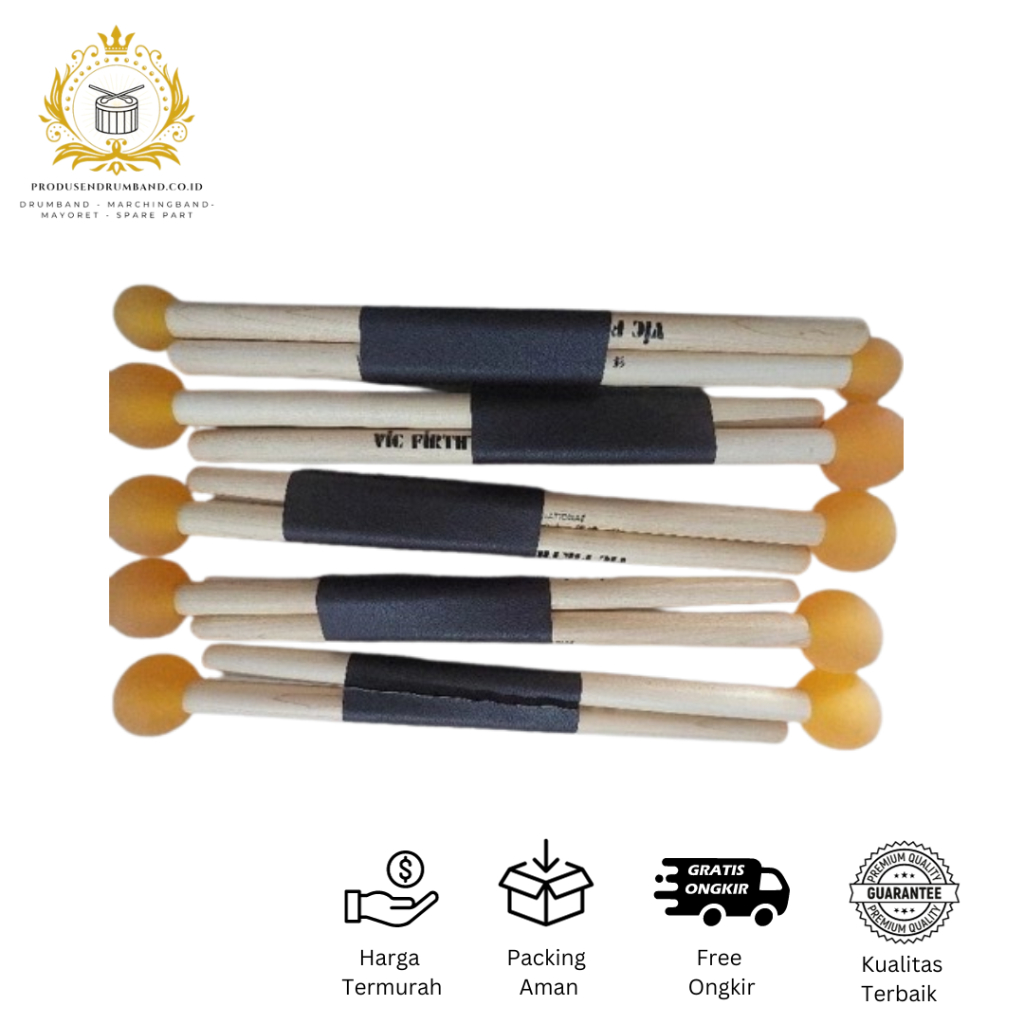 Stik Bass Mallet Karet Vic Firth