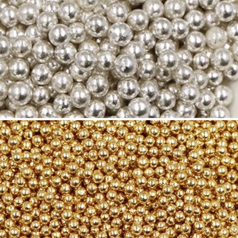 

[☝T56/] Sprinkle Silver Shimmer Gold 50gr 100gr Hiasan Kue / Mutiara Perak Potongan