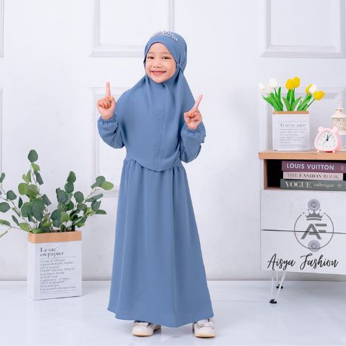 AISHA DRESS  ANAK TERBARU | GAMIS ANAK BEST SELLER 2024 | GAMIS ANAK SYAR’I SET HIJAB CRINGKLE PREMI