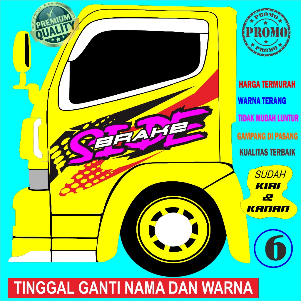 Stiker samping variasi mobil canter