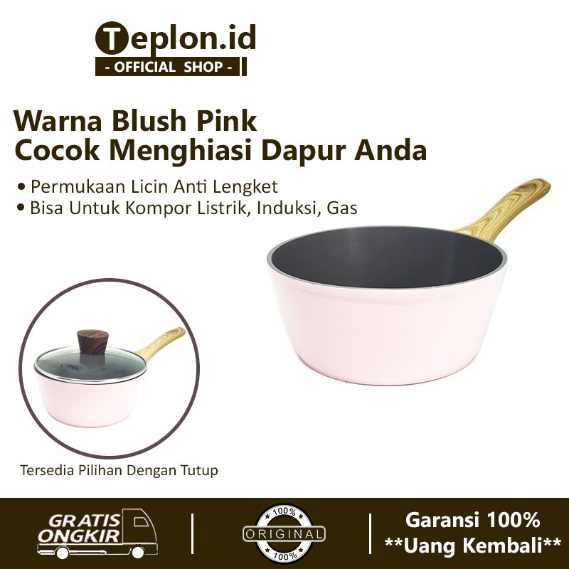 Cypruz Panci Mpasi Bayi Pink Keramik Anti Lengket | Saucepan Pan Ceramic