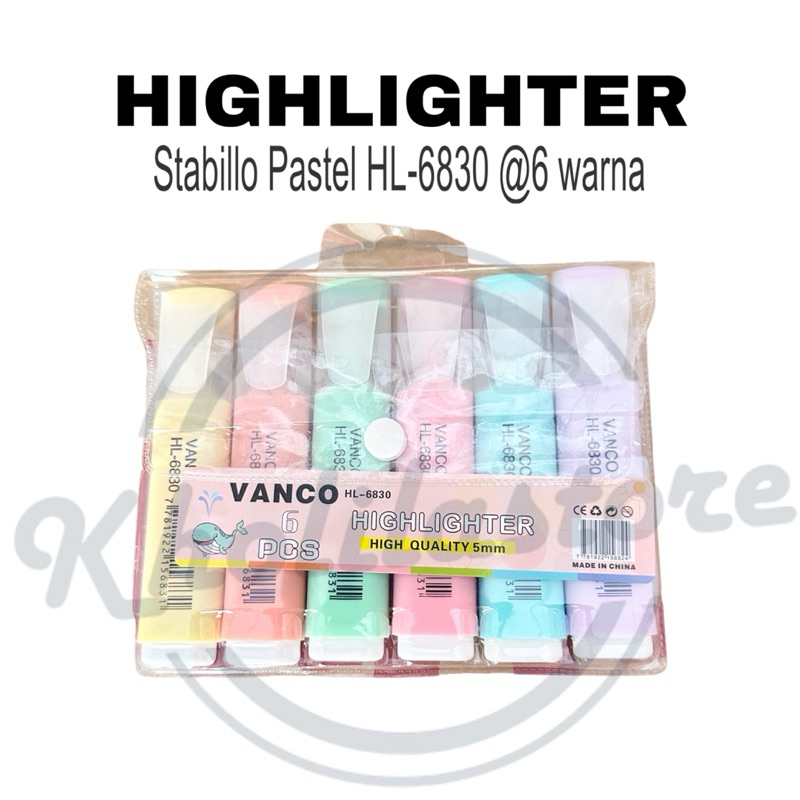 

(6 pcs) Highlighter Stabillo Vanco HL-6830 isi 6 warna