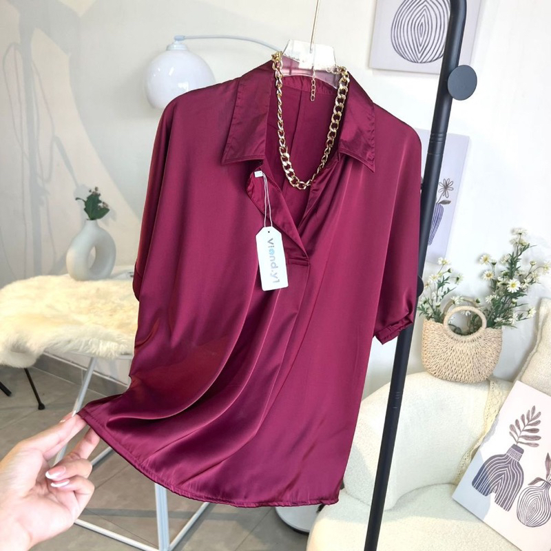 BLOUSE ARMANI SILK MAROON (NEW)