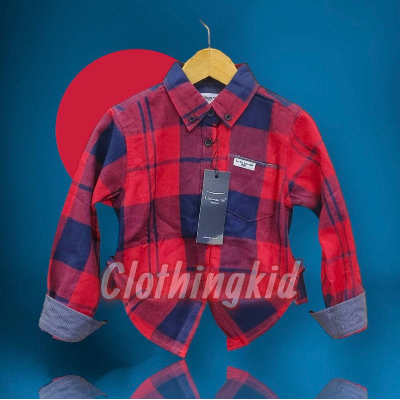 BEST SELLER KEMEJA ANAK LAKI-LAKI 6 BULAN-12 TAHUN FLANEL/PLANEL KOTAK MERAH LENGAN PANJANG PREMIUM 