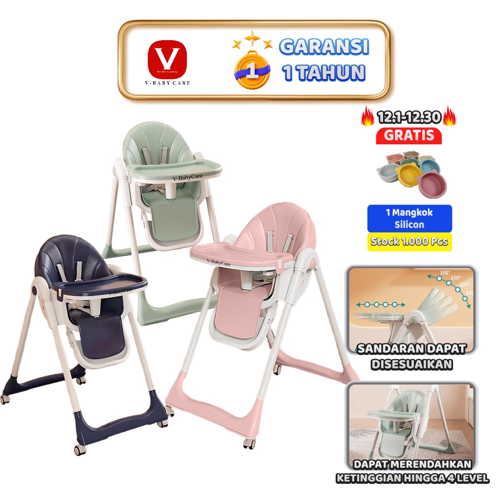 V-BABY CARE Kursi makan balita/kursi makan anak lipat/kursi makan bayi/kursi makan bayi multifungsi/