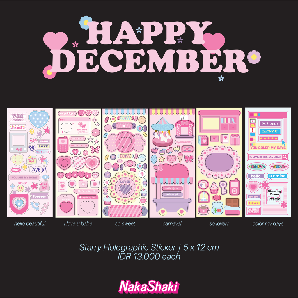 

[NAKASHAKI] - Happy December | New Deco Holo Sticker for December 2023