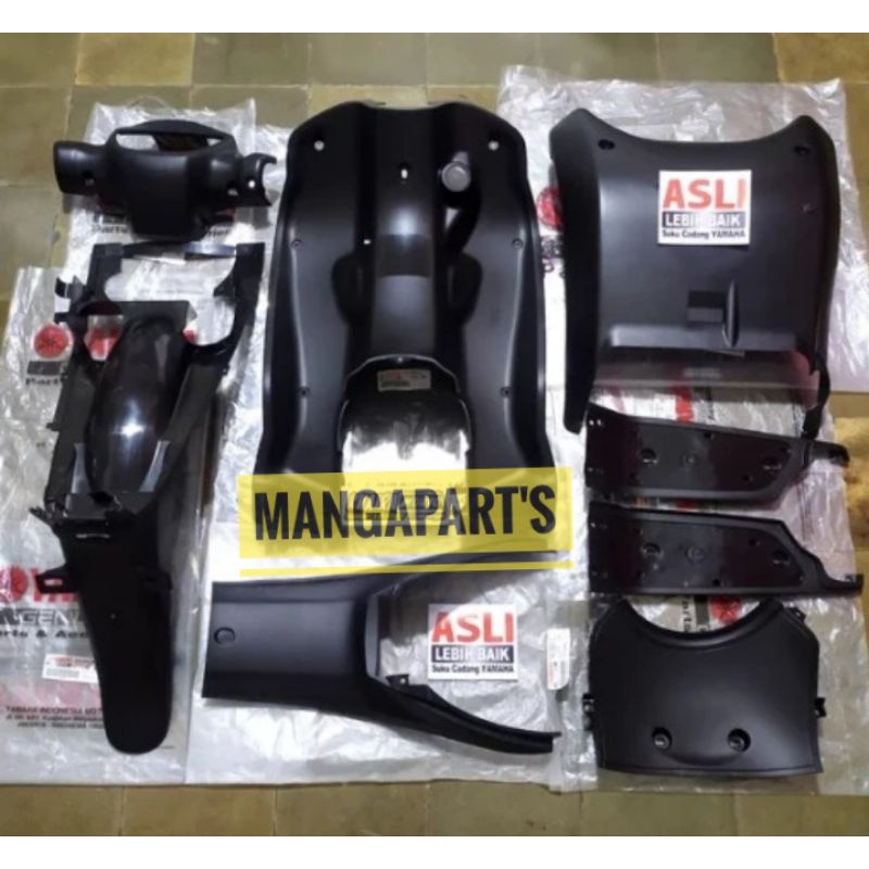Body kasar Nouvo lele set original Yamaha dek kasar full hitam Nouvo lele