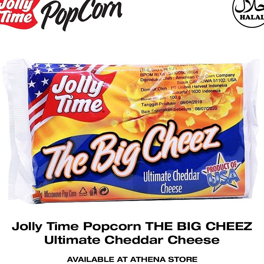 

Baru Popcorn Jolly Time THE BIG CHEEZ Ultimate Cheddar Cheese 100gr