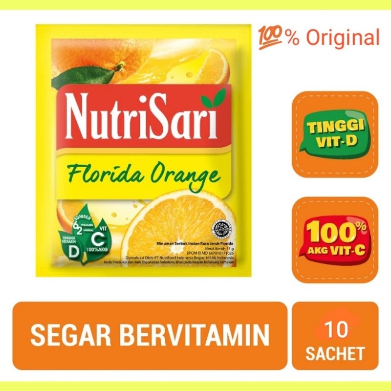 

Nutrisari Florida Orange 1 Renceng ( 10 Sachet )