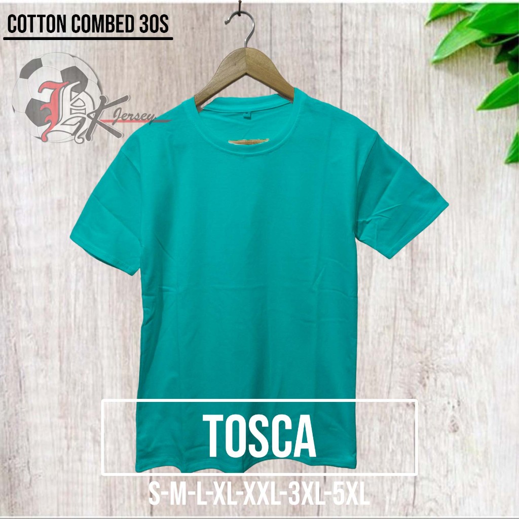KAOS POLOS COTTON COMBED 30s WARNA TOSCA HIJAU TOSCA