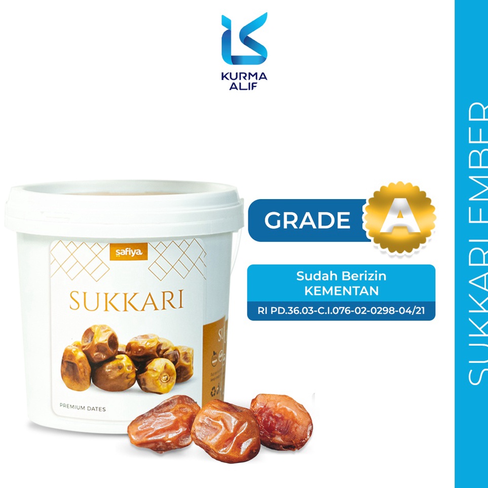 

Dijual Murah Kurma Sukari Ember 850 gr Safiya Original