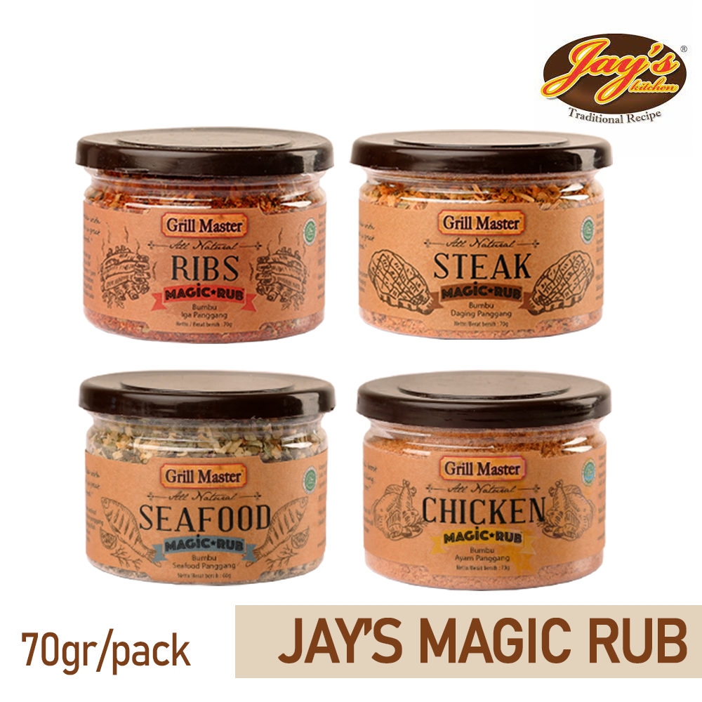 

Ikoca Jay's Grill Master Magic dry Rub 70gr Chiken Ribs Steak SeaFood Jays bumbu