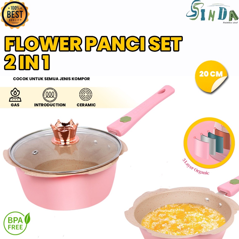 Serba diskon Sinda Store Panci Mpasi Cookware Full Set - Peralatan Panci Bayi Warna Pink/Blue Granit
