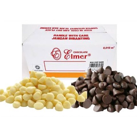 

Terlaris Choco chips Elmer / Chocochips DARK & WHITE 250gr