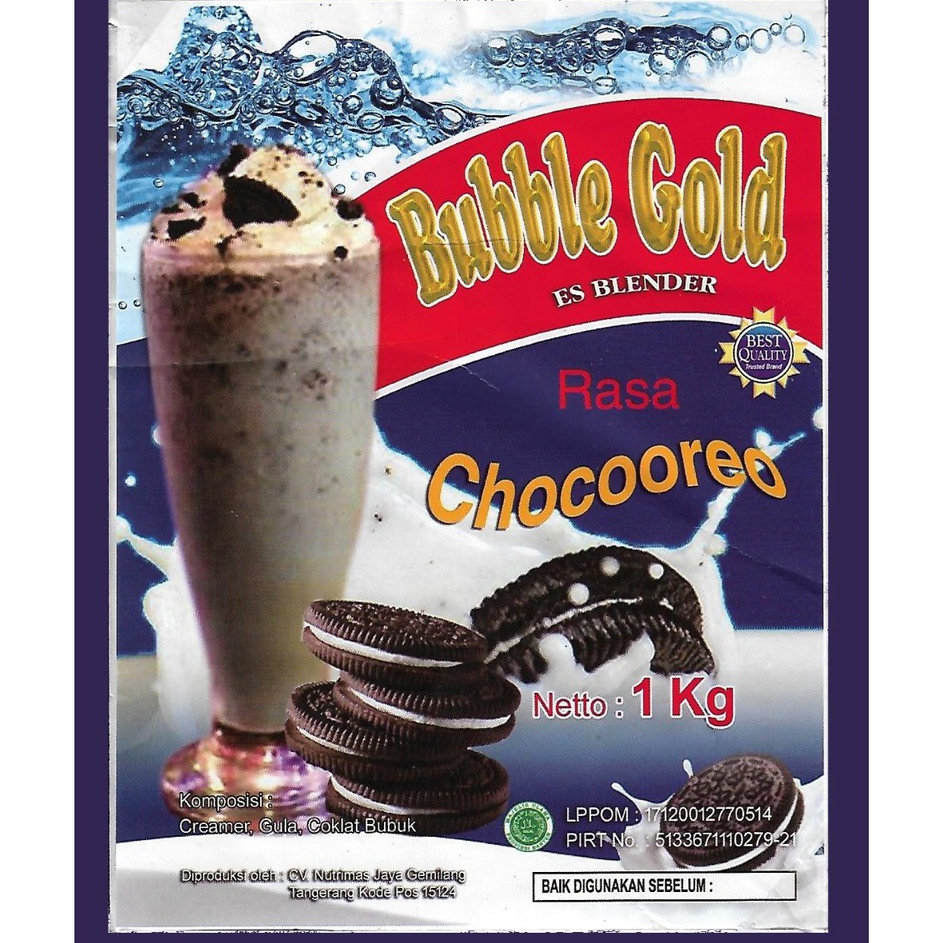 

Stock Banyak KEMASAN 1KG BUBBLE GOLD CHOCO OREO | SERBUK MINUMAN RASA COKLAT OREO 1KILO