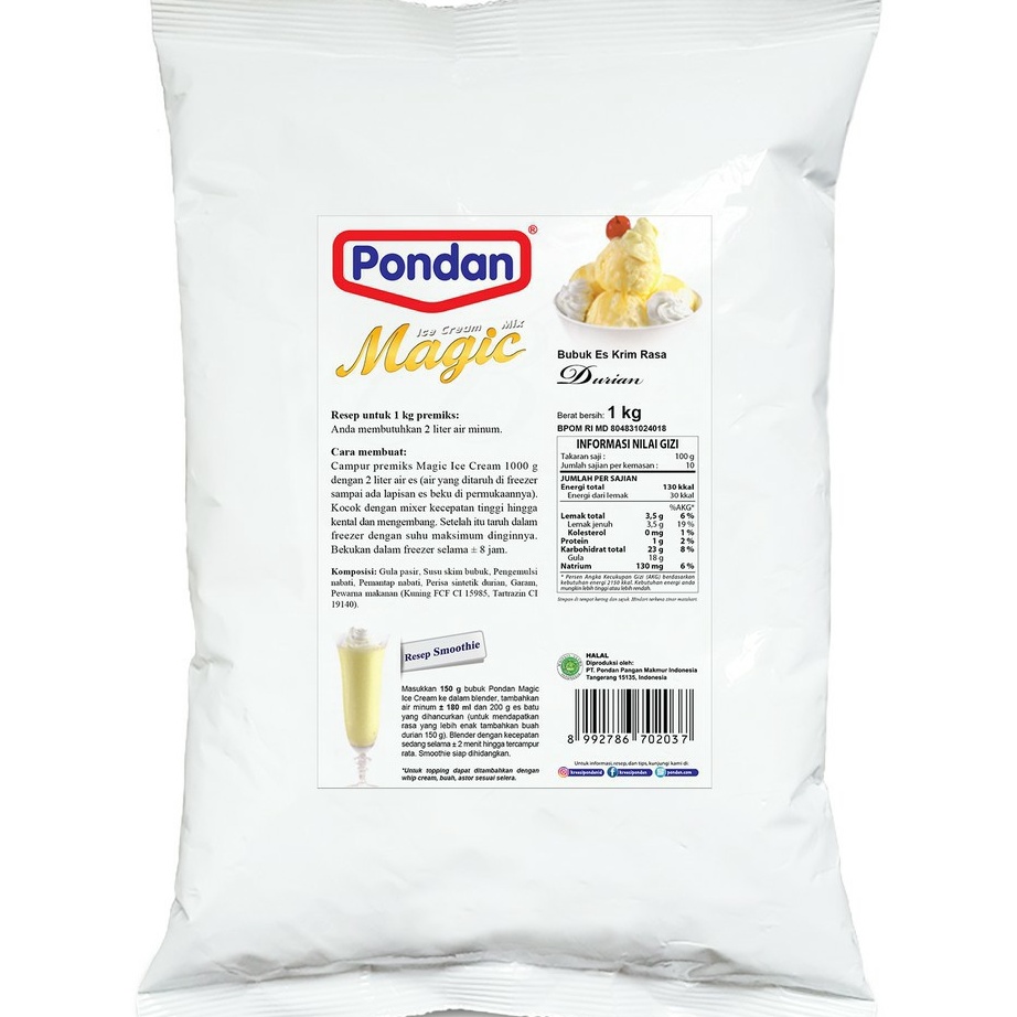 

Stok Banyak PONDAN ICE CREAM Kemasan BULKY 1kg.