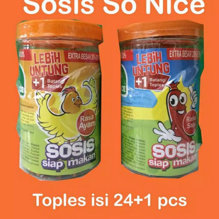 

Baru Sosis So Nice Ayam / Sapi / Otak-Otak (24+1 Pcs @17g)