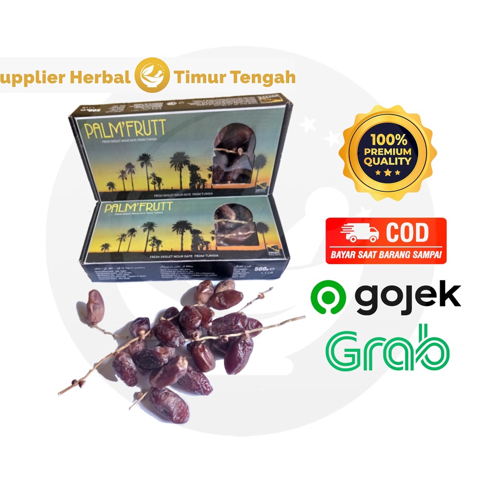 

Ready KURMA TANGKAI TUNISIA ORIGINAL PALM FRUIT BOX 500gr