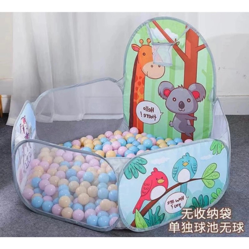 

MAINAN TENDA MANDI BOLA ANAK DENGAN RING BASKET 2 IN 1 MAIN BOLA