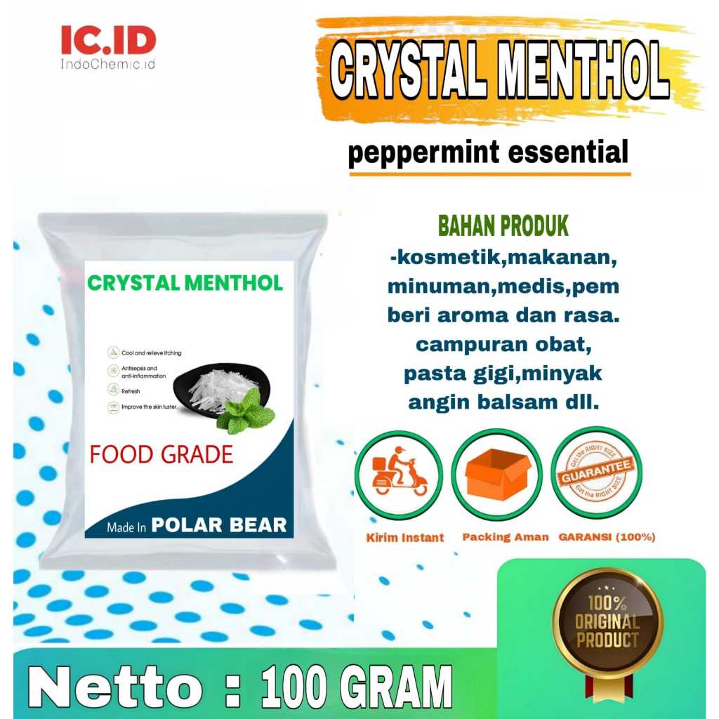 

Crystal Menthol (FOOOD GRADE) POLAR BEAR 100 Gram