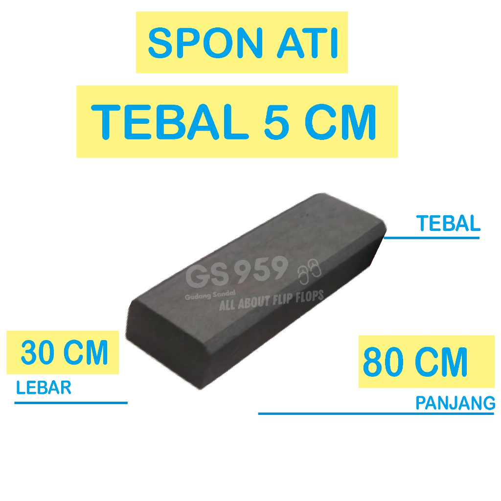 SPON ATI / BUSA ATI / SPON EVA TEBAL 5 CM WARNA HITAM UKURAN 30 CM X 80 CM