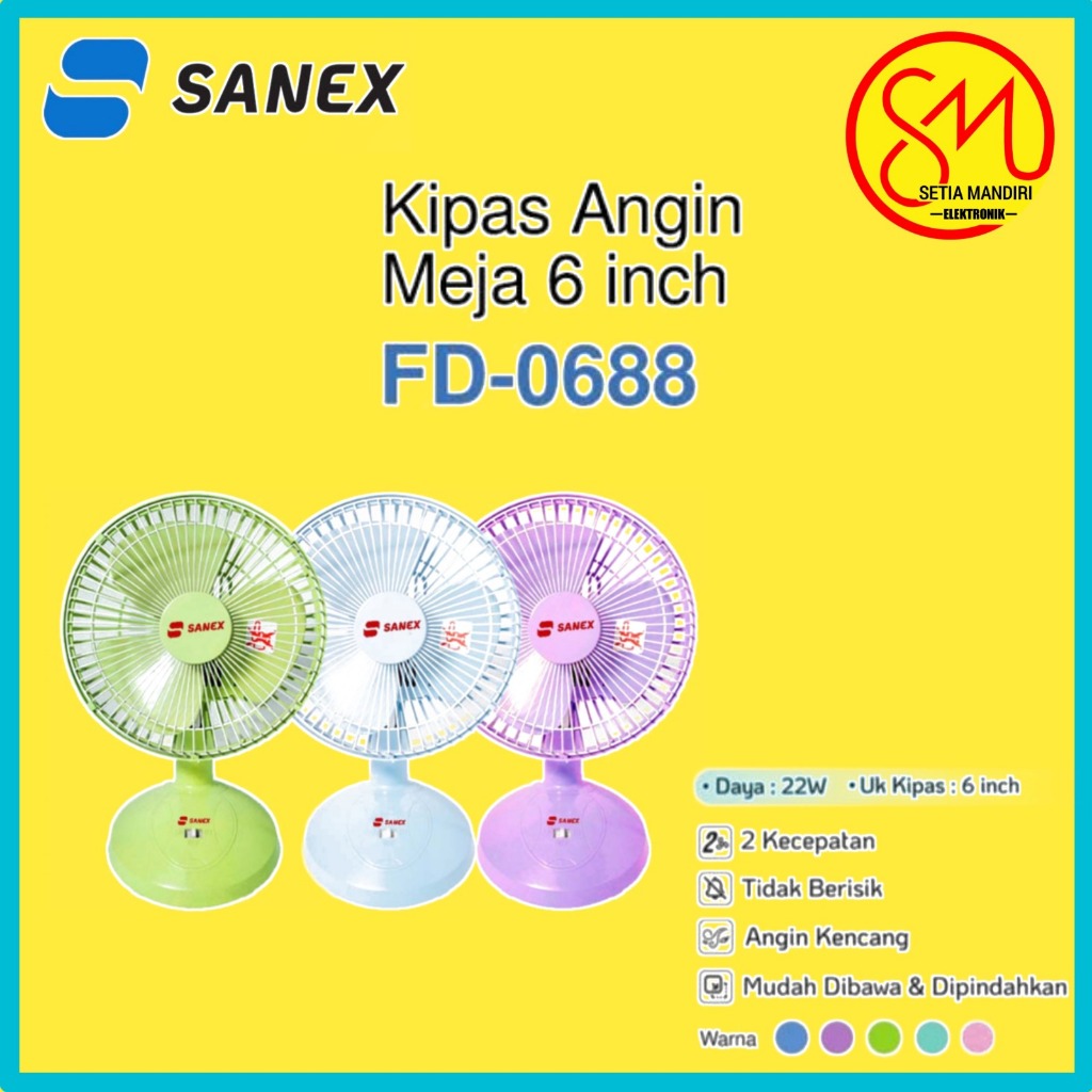 COD Sanex Kipas Angin Meja / Desk Fan 6"/15cm FD0688- Random