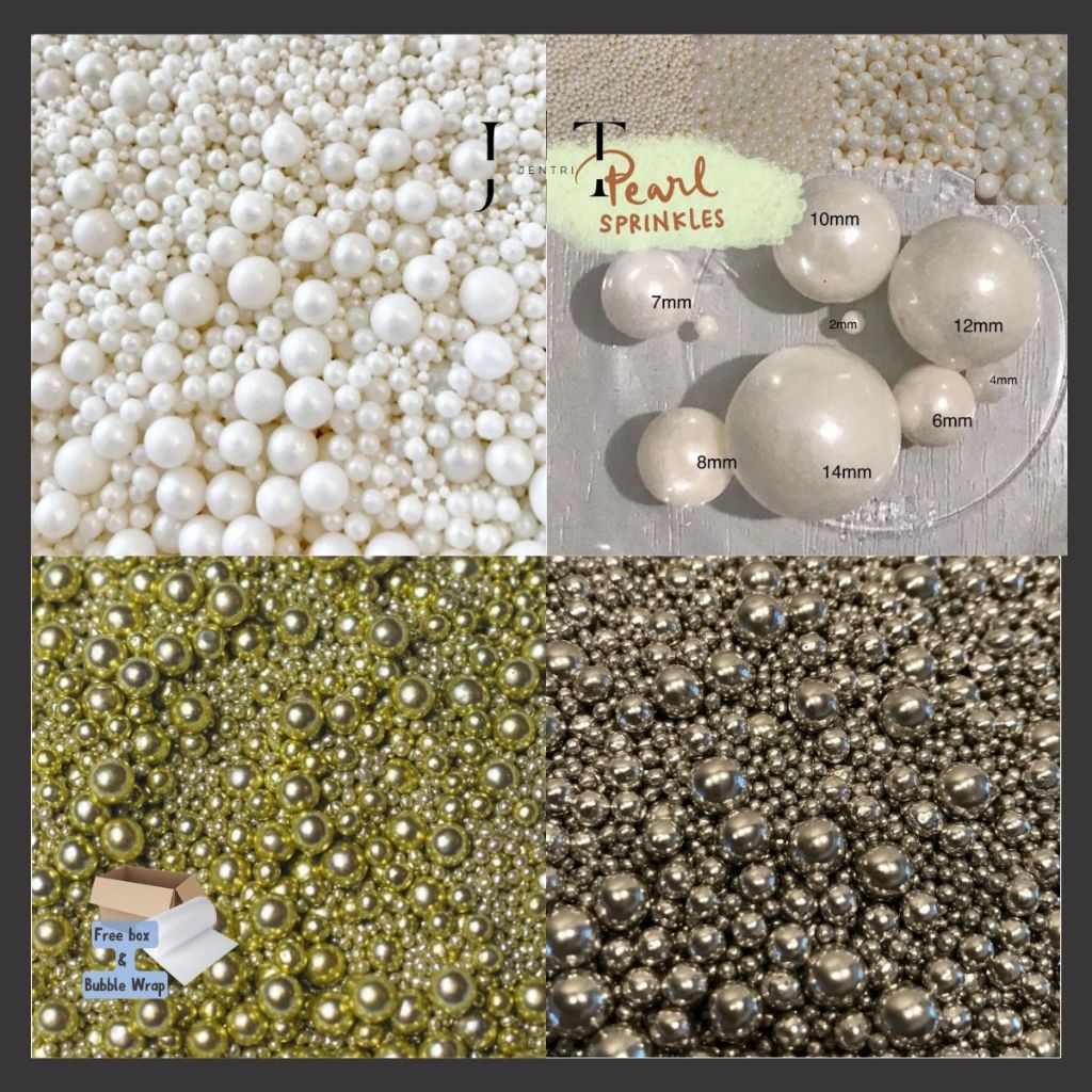 

SPRINKLE PEARL GOLD ELEGANT - SPRINKLE MUTIARA KEKIINIAN BISA DIMAKAN 20 GR