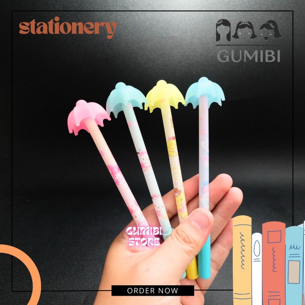 

(12pcs) Pulpen Lucu Sanrio Pulpen Gel Model Payung Mini Motif Sanrio Lusinan