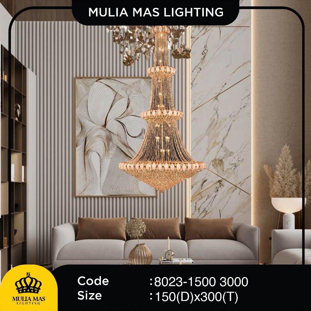 Lampu Gantung Model Crystal Daun Hias Ruang Tamu 8023