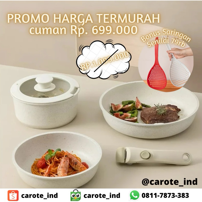 [READY STOCK|FREE SARINGAN] Carote Eight Mile Place | Detachable Set panci lepas pasang handle set i
