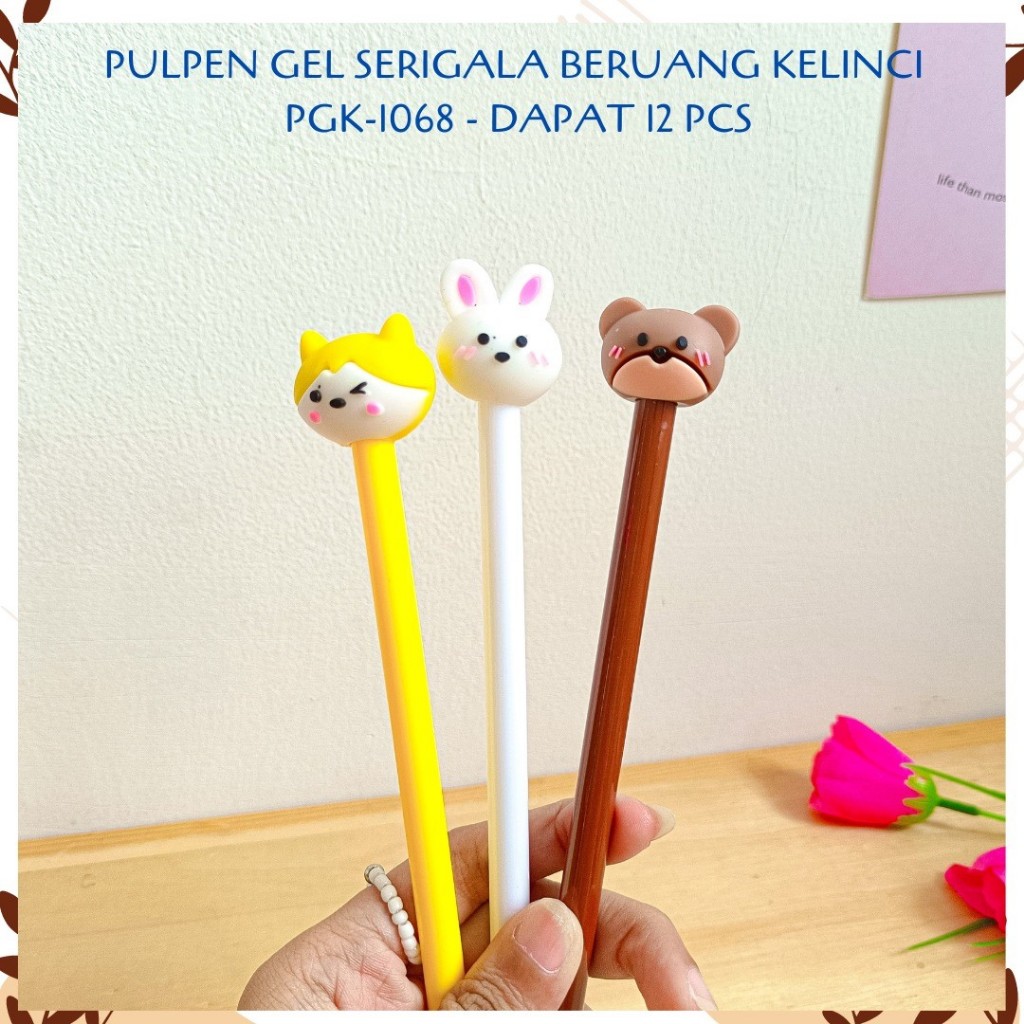 

SELUSIN (12 PCS) PULPEN GEL SERIGALA BERUANG KELINCI PGK-1068 ANIMAL ZOO WOLF RABBIT BEAR PEN PENA BOLPEN BOLPOIN LUCU ANAK ALAT TULIS KANTOR SEKOLAH MURAH TERMURAH COD