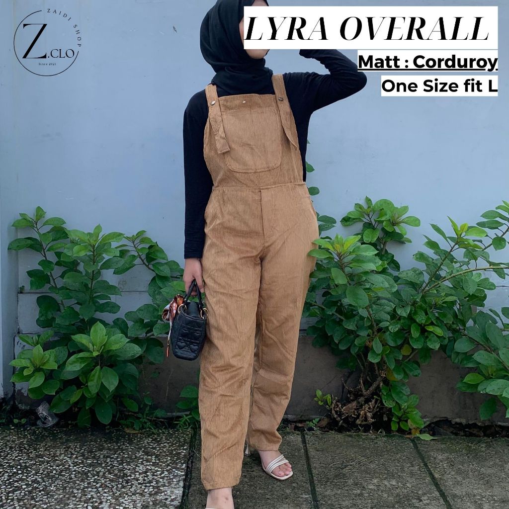 Lyra Overall Baju Kodok Wanita Korean Style Corduroy Jumpsuit Celana Outfit Ootd