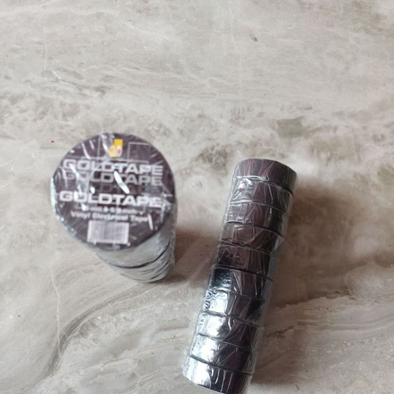 

Goldtape isolasi hitam 12mm serbaguna 1slop isi 10 roll