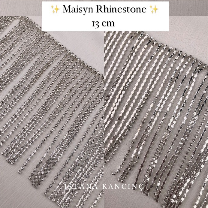 Rumbai Payet Rangkai Rhinestone Mewah Istana Kancing Maisyn