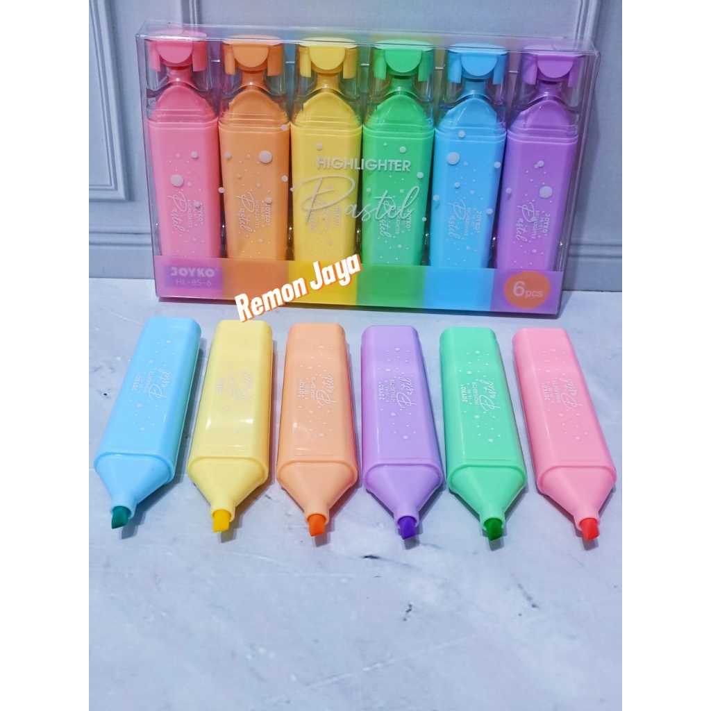 

PROMO (ISI 6 PCS) Highlighter Joyko Pastel HL-85-6 Penanda Warna Color 1 Set 6 Pcs