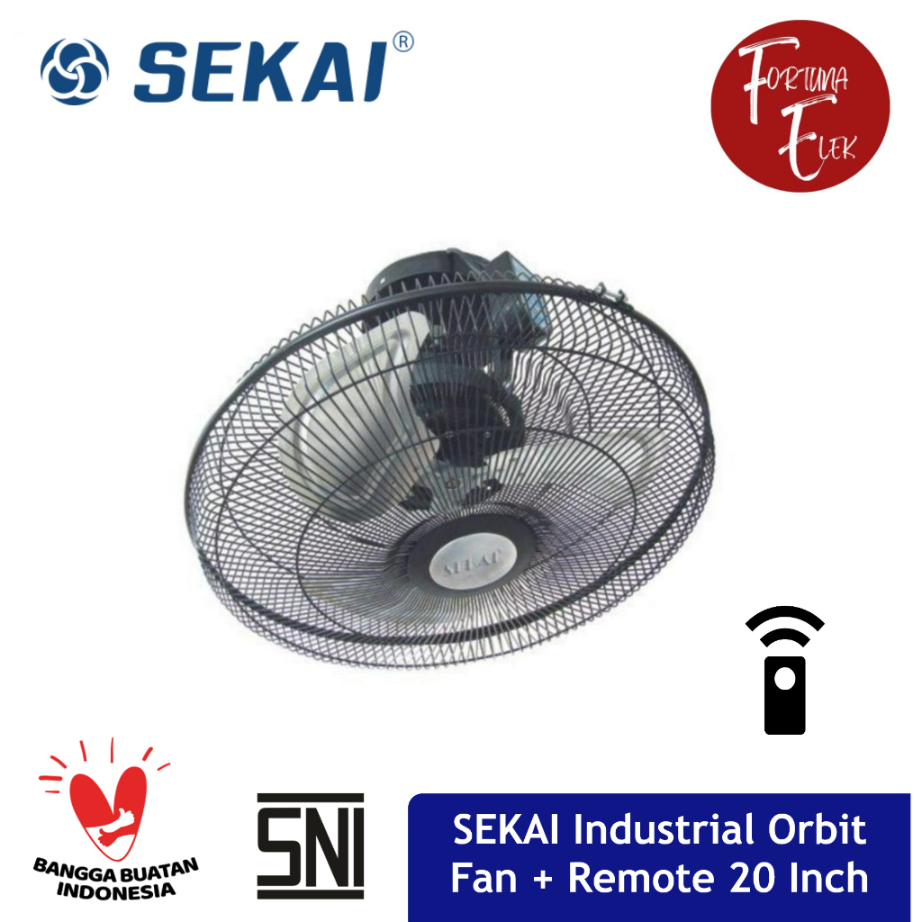SEKAI Industrial Orbit Fan Kipas Auto Fan 20 Inch + Remote COF 2062 RC Baling - baling Besi Aluminiu