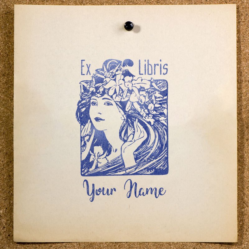 

Stempel Buku Perpustakaan Ex Libris Stamp Custom Nama SE-10