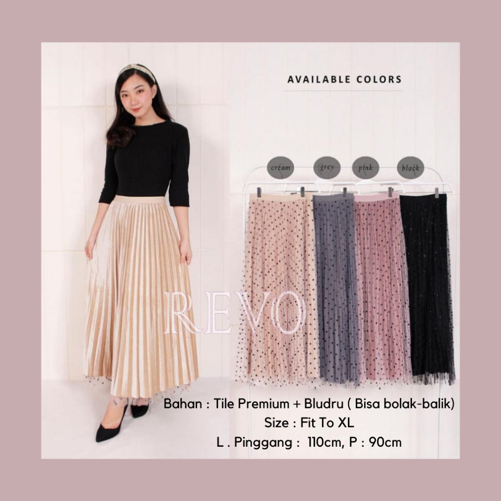 Rok Tutu Panjang 3Layers Bolak Balik - Rok Panjang Velvet // REVO FASHION STORE